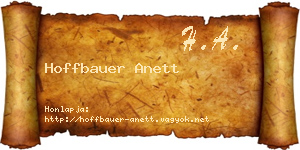 Hoffbauer Anett névjegykártya